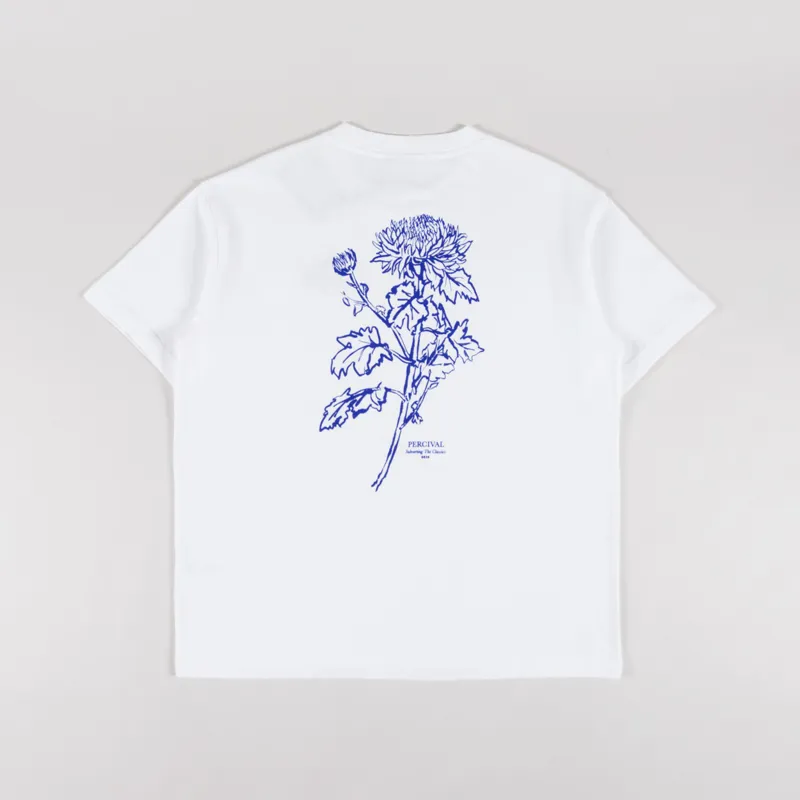Percival Smith Floral Oversized T Shirt White