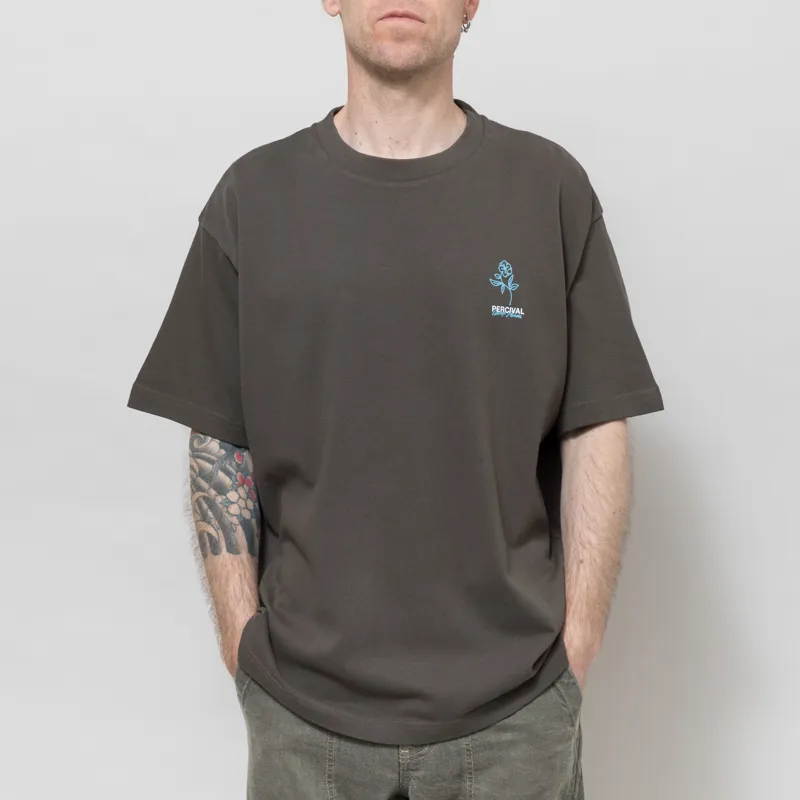 Percival Otto Oversized T Shirt Charcoal-2