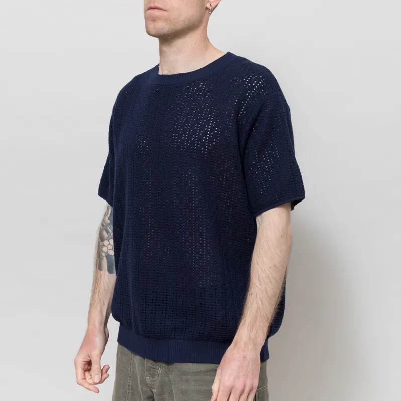 Percival Siena Knitted T Shirt Navy-1