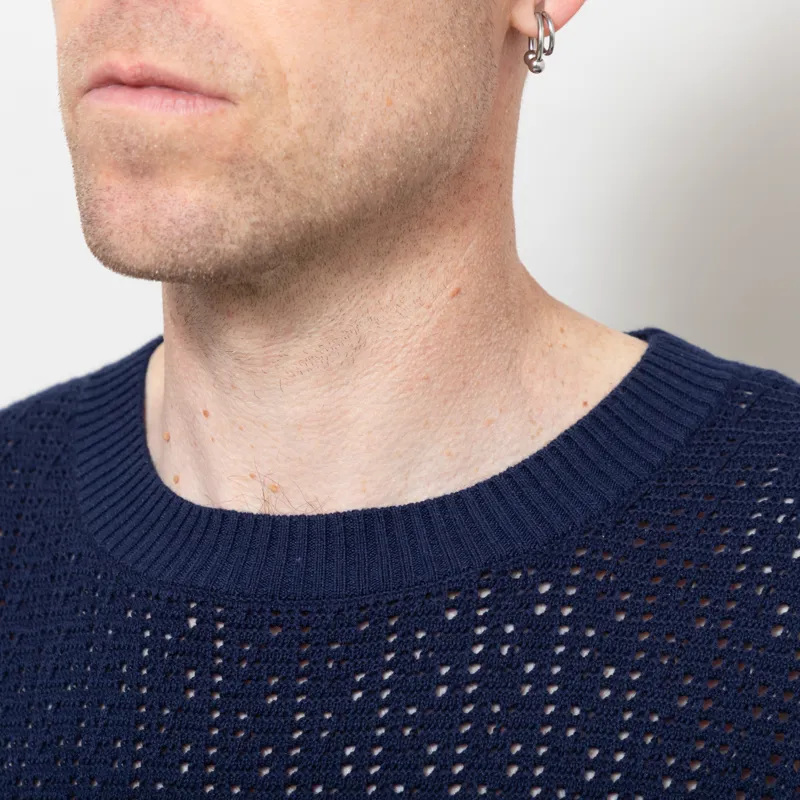Percival Siena Knitted T Shirt Navy-3