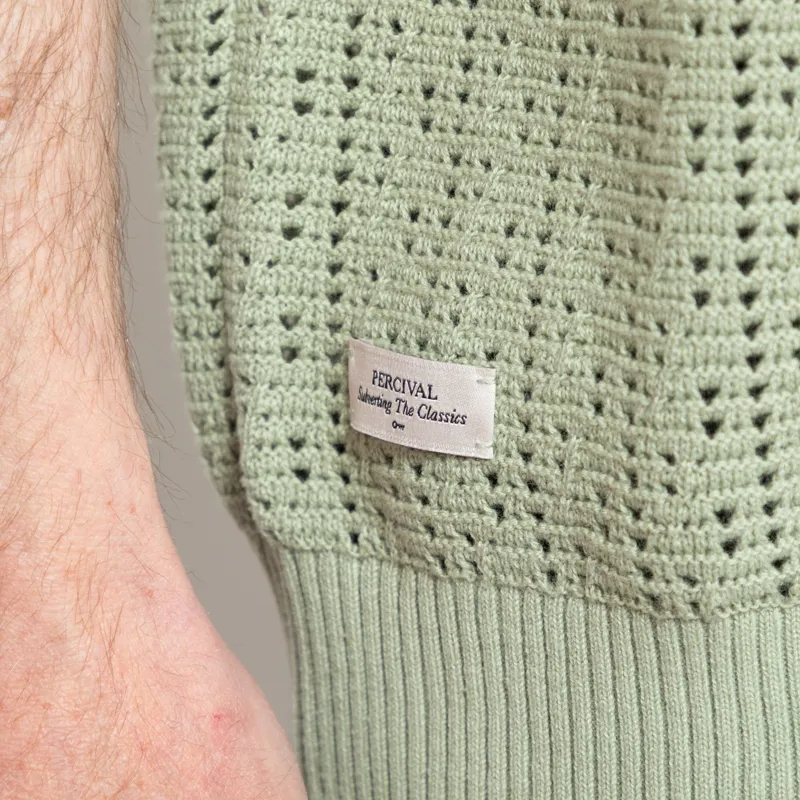 Percival Siena Knitted T Shirt Pistachio-6