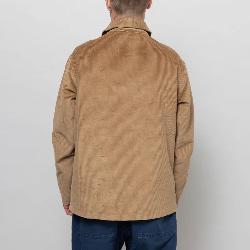 Cafe Mountain Cord Leisure Popover Shirt Taupe-3