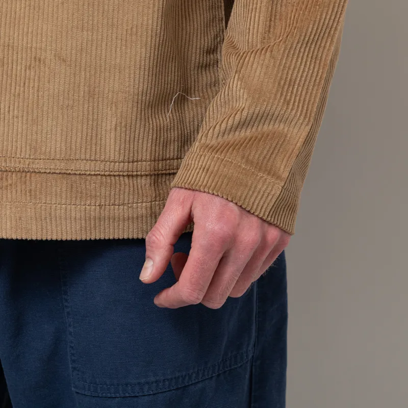 Cafe Mountain Cord Leisure Popover Shirt Taupe-8