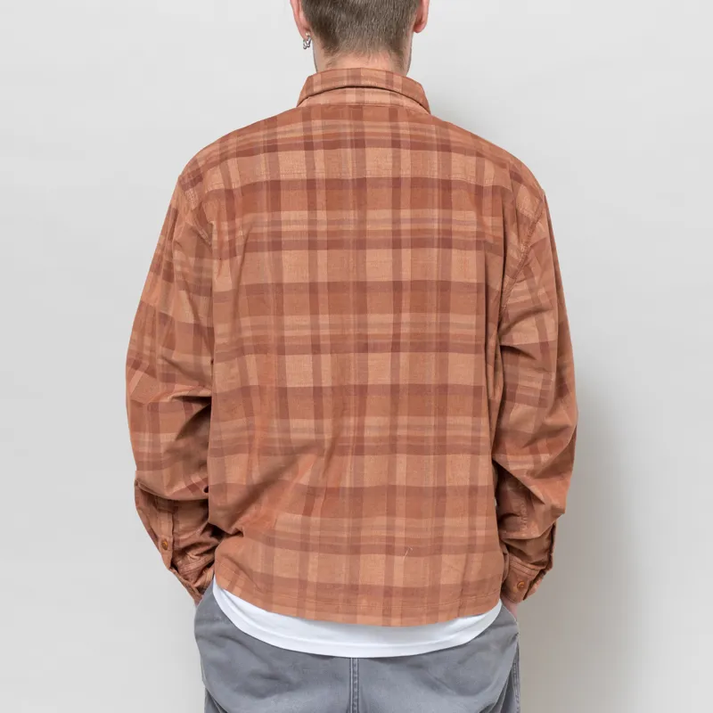Cafe Mountain Cord Zip Through Jacket Orange Rust-2