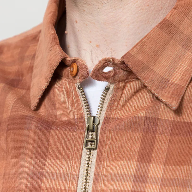 Cafe Mountain Cord Zip Through Jacket Orange Rust-4