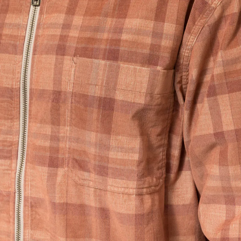 Cafe Mountain Cord Zip Through Jacket Orange Rust-5