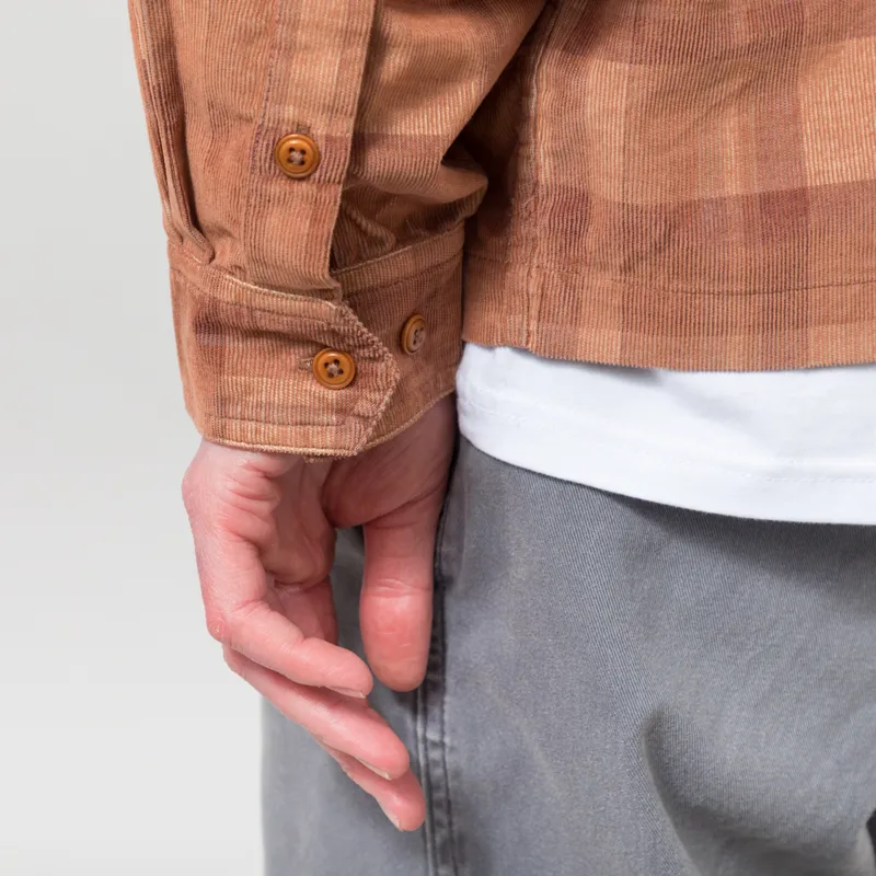 Cafe Mountain Cord Zip Through Jacket Orange Rust-8
