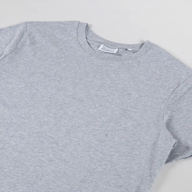 Working Class Heroes Baggy Fit Organic T Shirt Heather Grey-1
