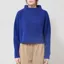 Lowie Womens Cropped Funnel Neck Blue