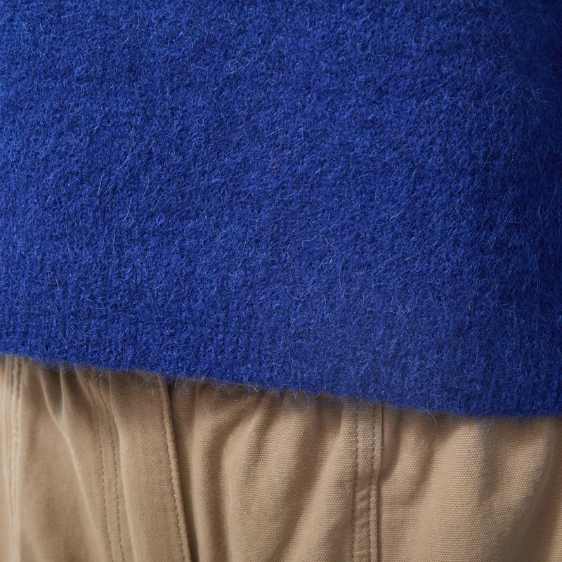 Lowie Womens Cropped Funnel Neck Blue-6