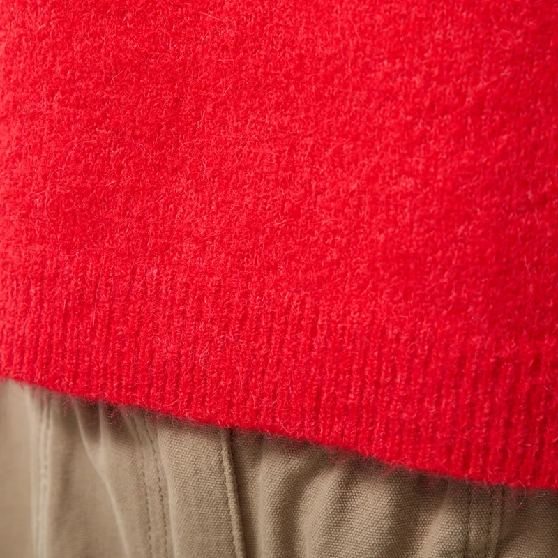 Lowie Womens Cropped Funnel Neck Red-5