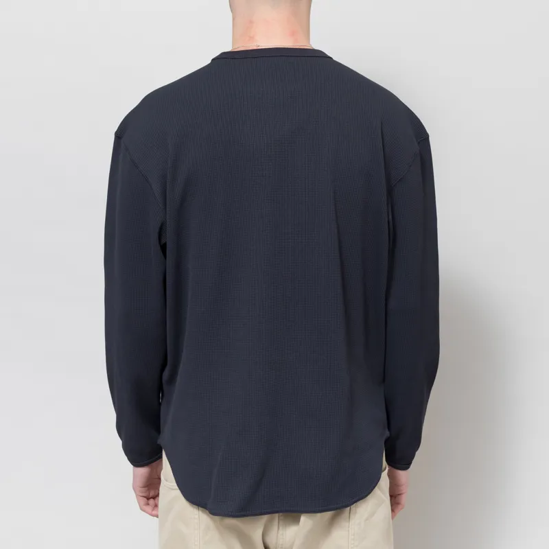 Snow Peak Dry Waffle Long Sleeve T Shirt Dark Navy-2