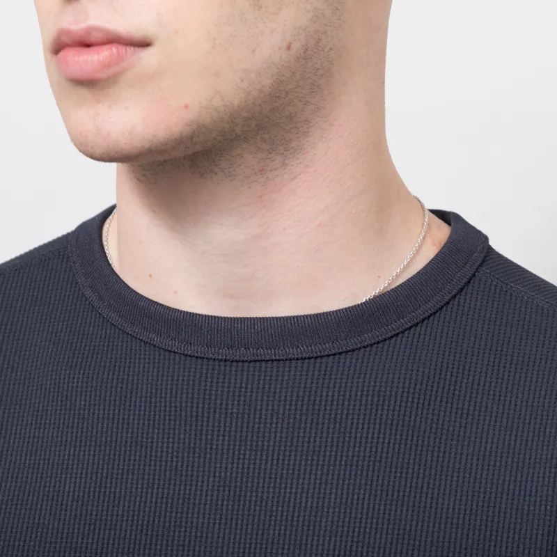 Snow Peak Dry Waffle Long Sleeve T Shirt Dark Navy-3