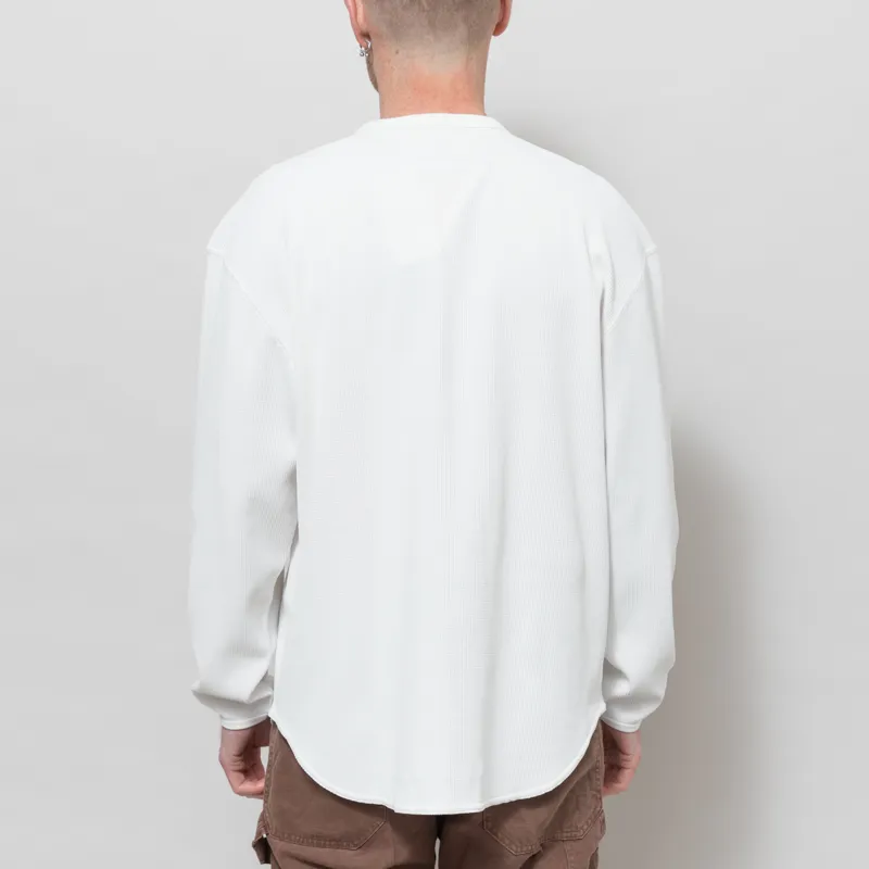 Snow Peak Dry Waffle Long Sleeve T Shirt Off White-3