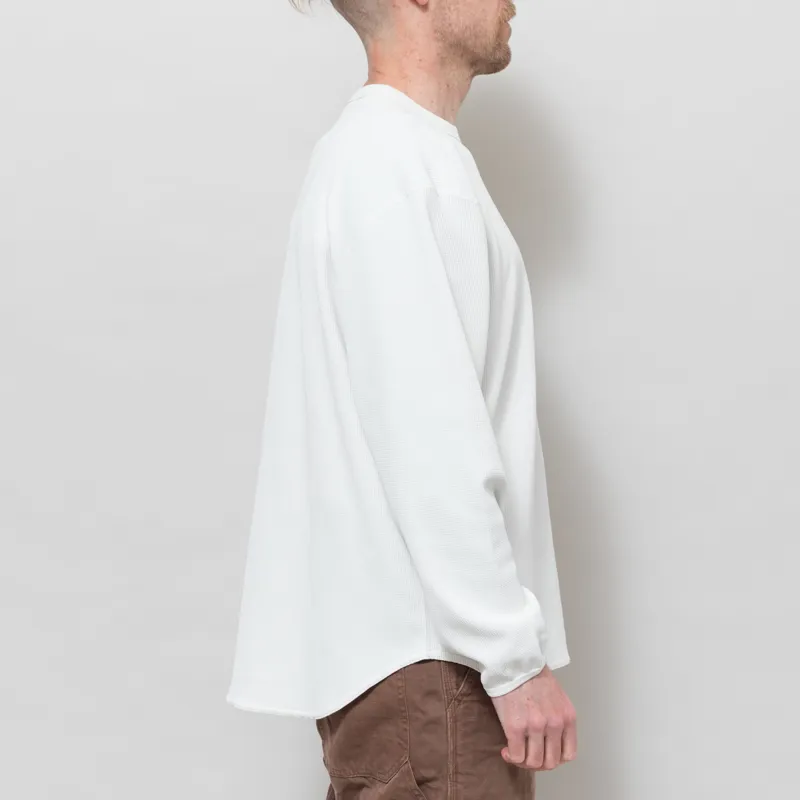 Snow Peak Dry Waffle Long Sleeve T Shirt Off White-4