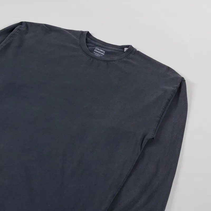 Colorful Standard Oversized Organic Long Sleeve T Shirt Faded Black-1