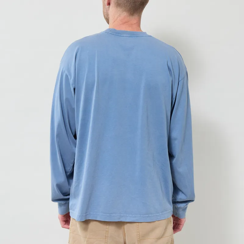 Colorful Standard Oversized Organic Long Sleeve T Shirt Faded Indigo-2
