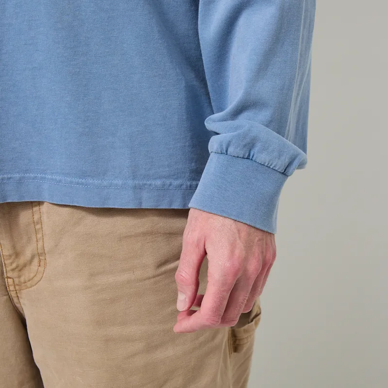 Colorful Standard Oversized Organic Long Sleeve T Shirt Faded Indigo-4
