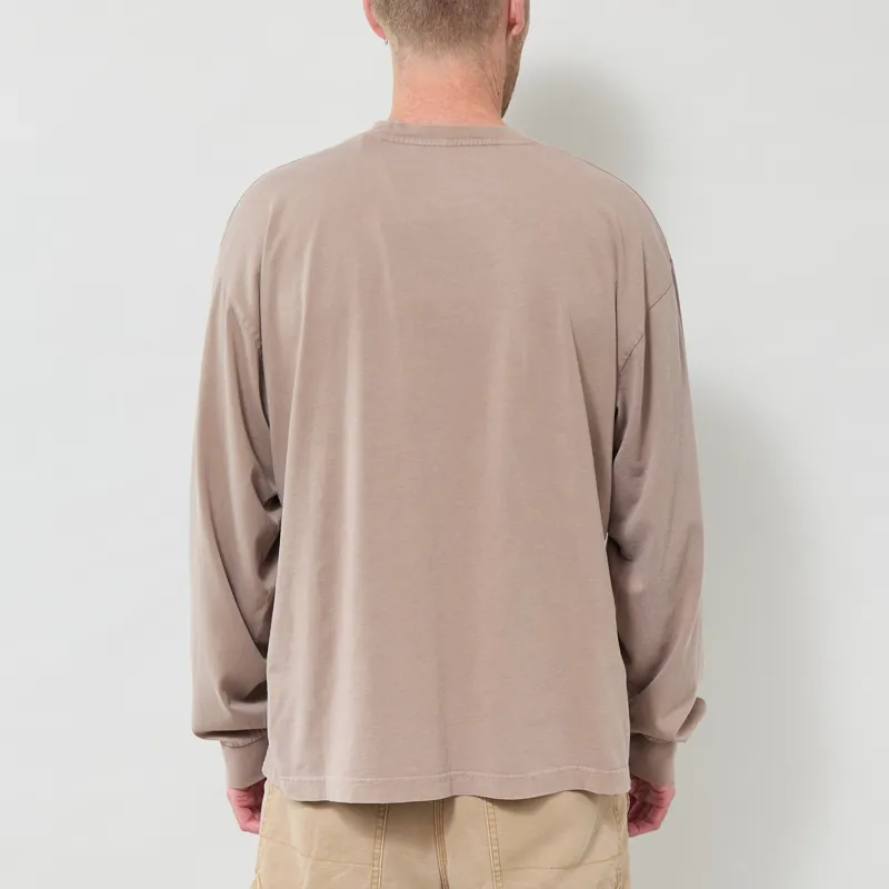 Colorful Standard Oversized Organic Long Sleeve T Shirt Faded Khaki-2