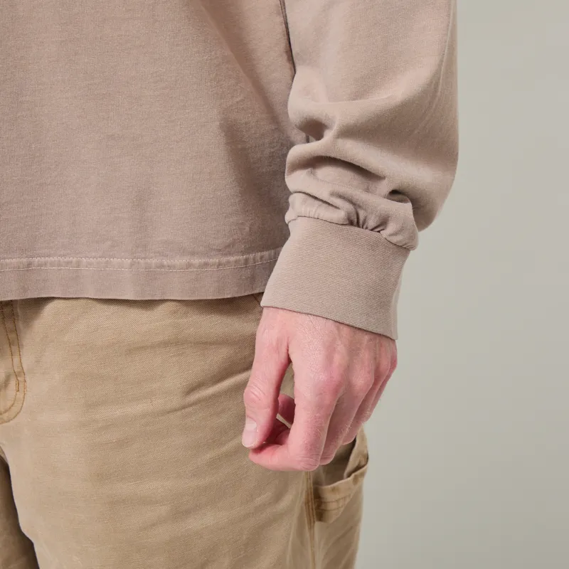 Colorful Standard Oversized Organic Long Sleeve T Shirt Faded Khaki-4