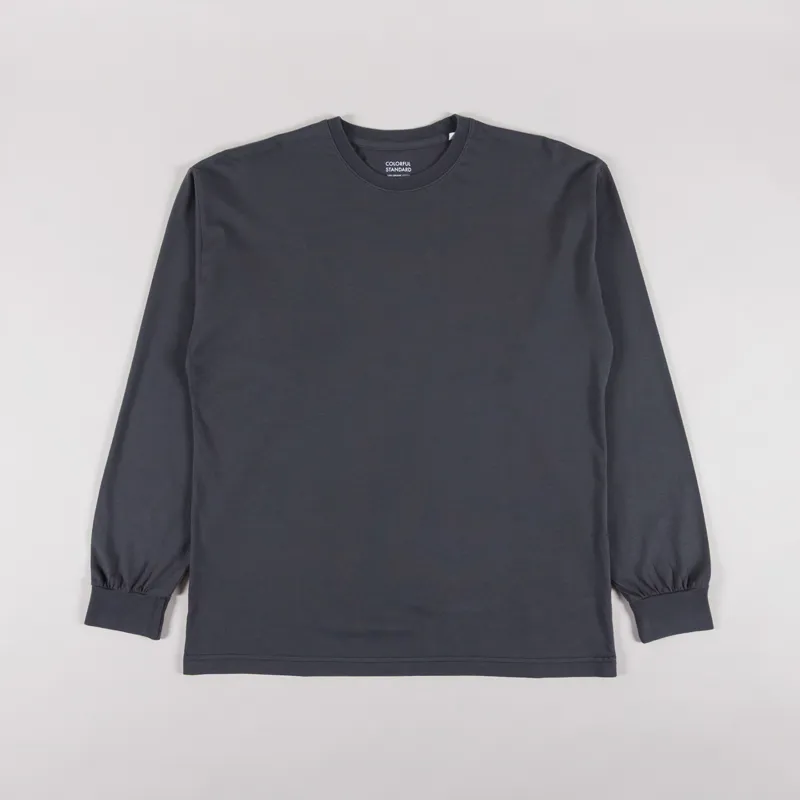 Colorful Standard Oversized Organic Long Sleeve T Shirt Lava Grey
