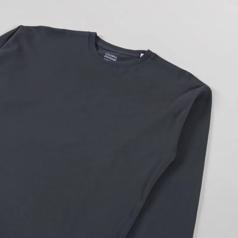 Colorful Standard Oversized Organic Long Sleeve T Shirt Lava Grey-1