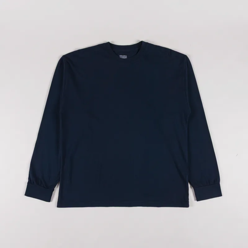 Colorful Standard Oversized Organic Long Sleeve T Shirt Navy Blue