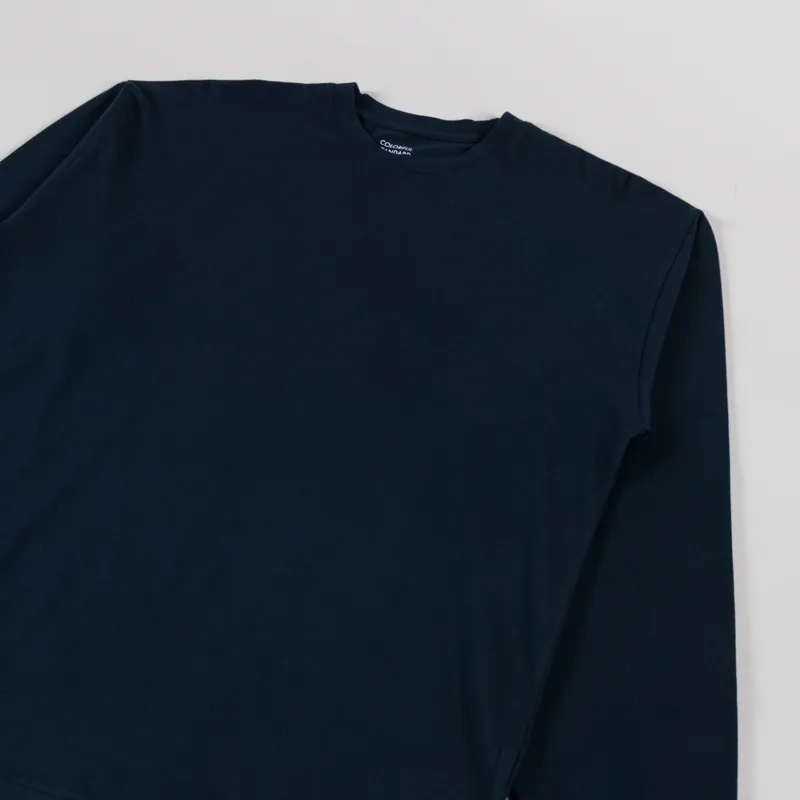 Colorful Standard Oversized Organic Long Sleeve T Shirt Navy Blue-1