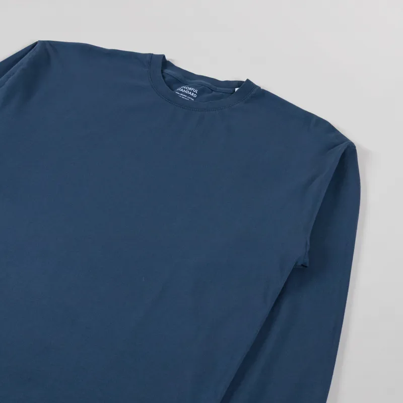 Colorful Standard Oversized Organic Long Sleeve T Shirt Petrol Blue-1
