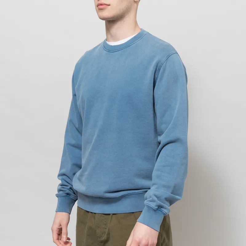 Colorful Standard Classic Organic Crew Sweat Faded Indigo-1