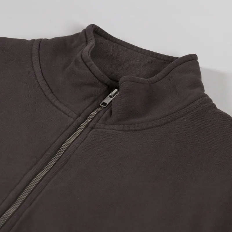 Colorful Standard Organic Quarter Zip Sweat Coffee Brown-4