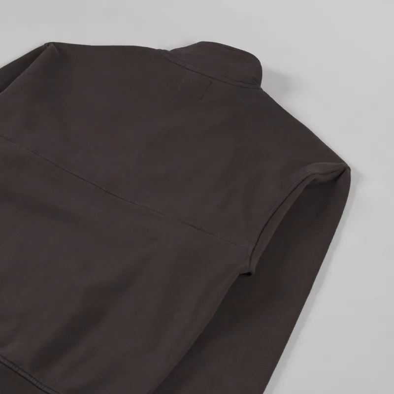 Colorful Standard Organic Quarter Zip Sweat Coffee Brown-3