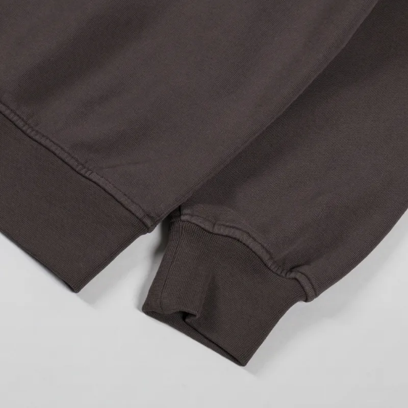 Colorful Standard Organic Quarter Zip Sweat Coffee Brown-6