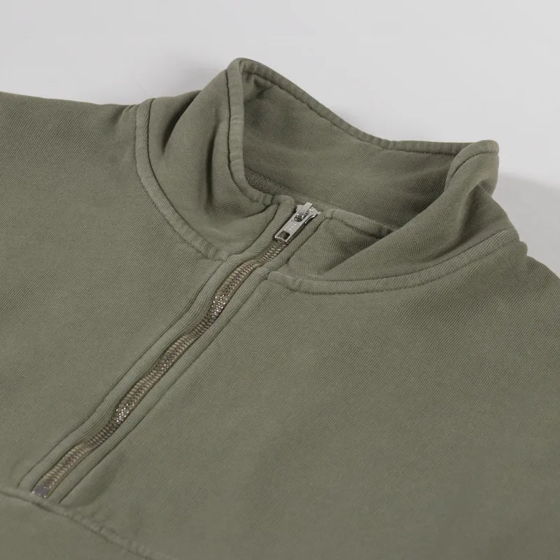 Colorful Standard Organic Quarter Zip Sweat Dusty Olive-4