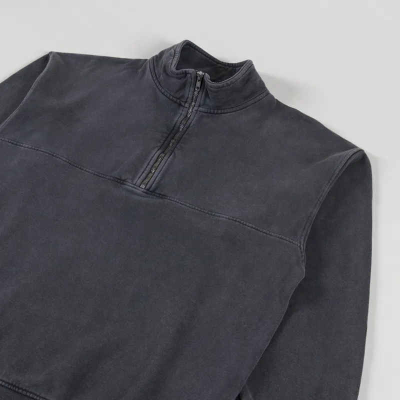 Colorful Standard Organic Quarter Zip Sweat Faded Black-2