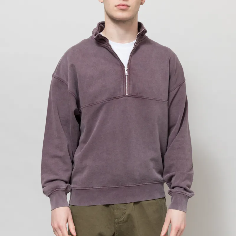Colorful Standard Organic Quarter Zip Sweat Faded Grape