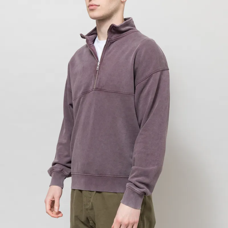 Colorful Standard Organic Quarter Zip Sweat Faded Grape-1