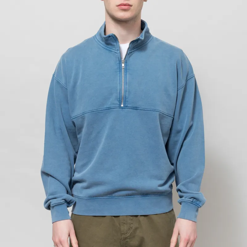 Colorful Standard Organic Quarter Zip Sweat Faded Indigo