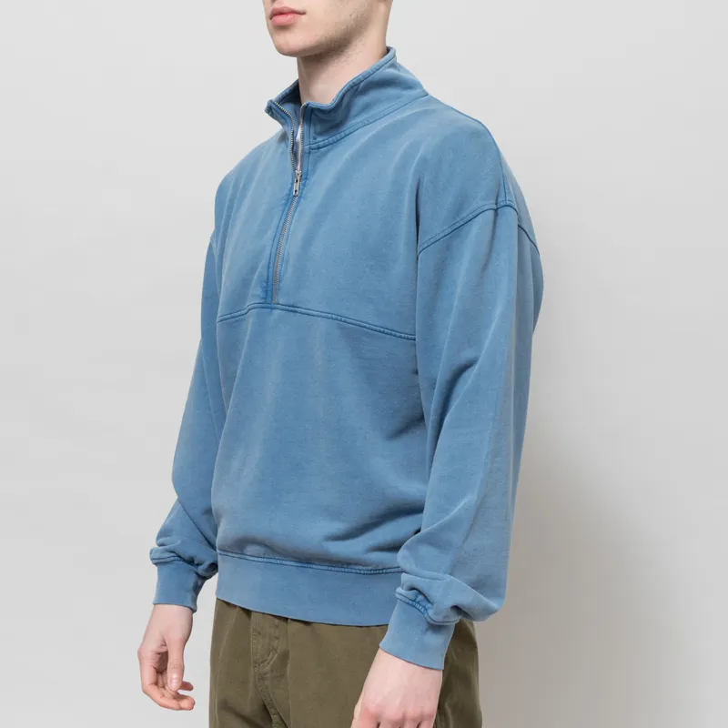Colorful Standard Organic Quarter Zip Sweat Faded Indigo-1