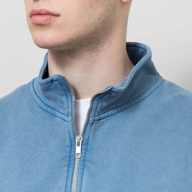 Colorful Standard Organic Quarter Zip Sweat Faded Indigo-3