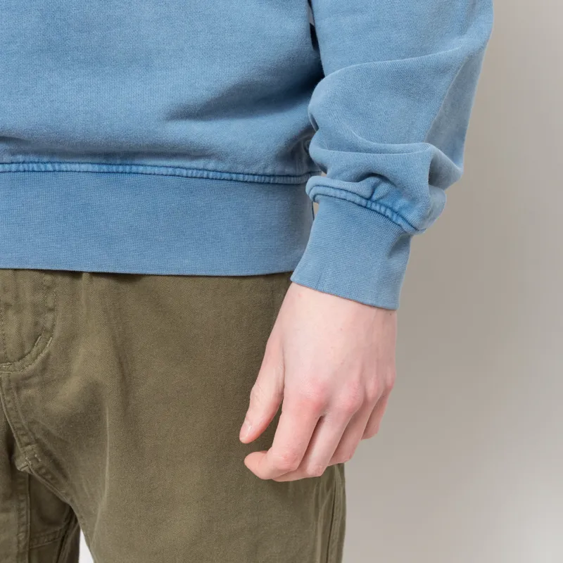 Colorful Standard Organic Quarter Zip Sweat Faded Indigo-5