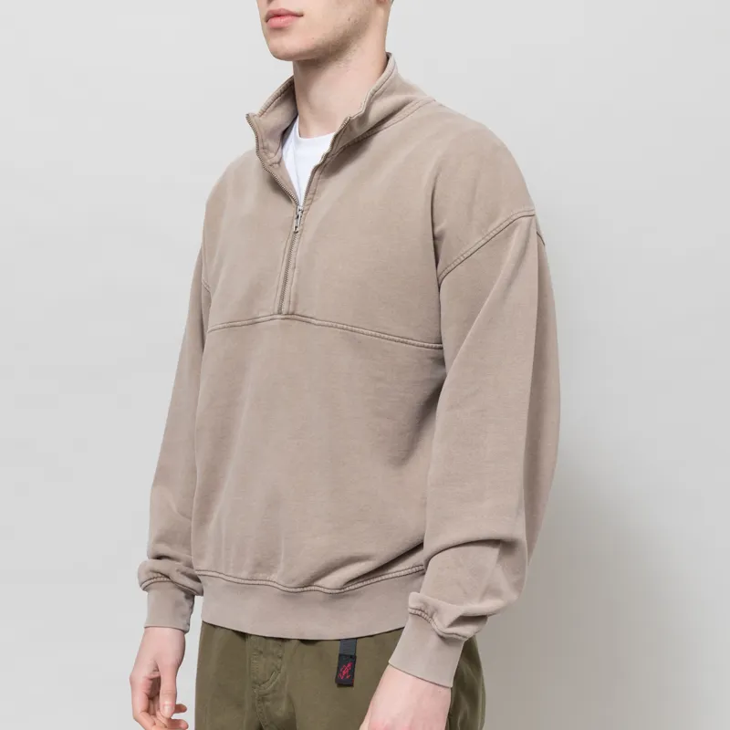 Colorful Standard Organic Quarter Zip Sweat Faded Khaki-1