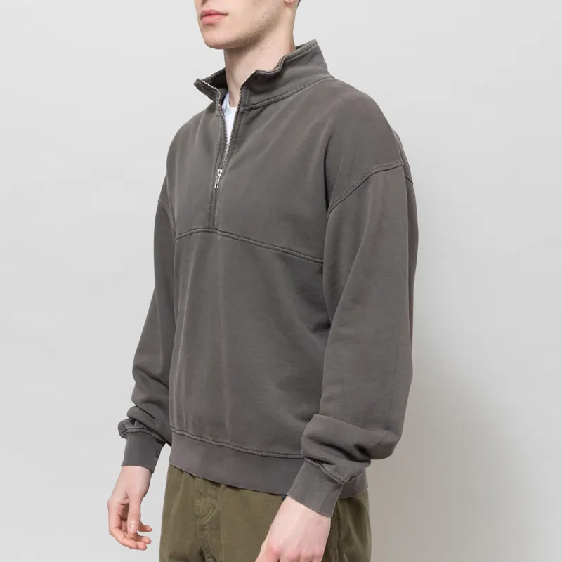 Colorful Standard Organic Quarter Zip Sweat Faded Mud-1