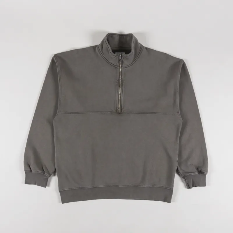 Colorful Standard Organic Quarter Zip Sweat Misty Brown