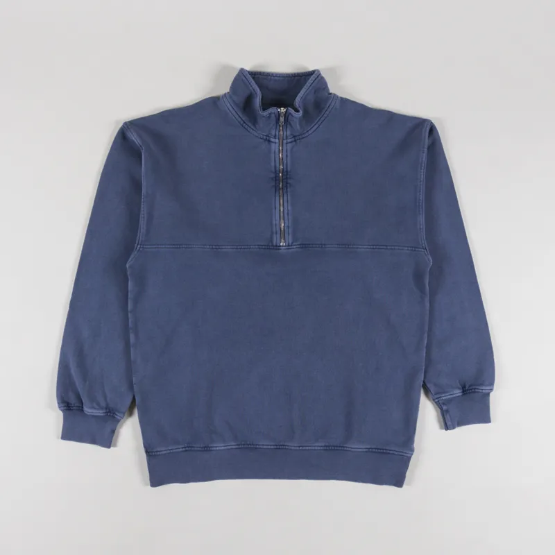 Colorful Standard Organic Quarter Zip Sweat Neptune Blue