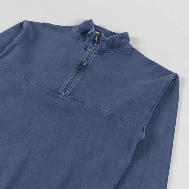 Colorful Standard Organic Quarter Zip Sweat Neptune Blue-2