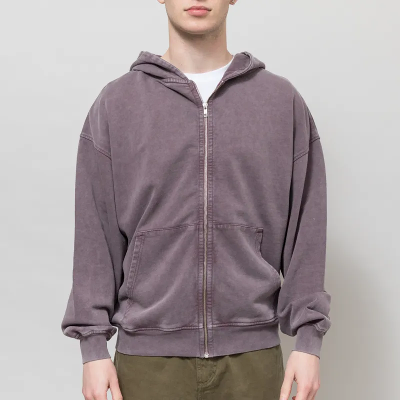 Colorful Standard Organic Oversized Zip Hoodie Faded Grape