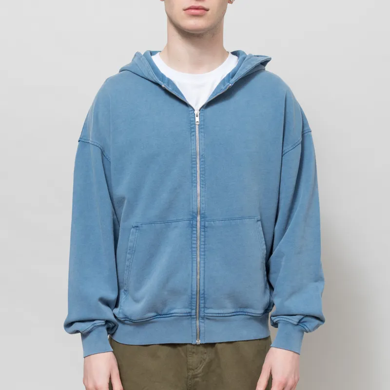 Colorful Standard Organic Oversized Zip Hoodie Faded Indigo