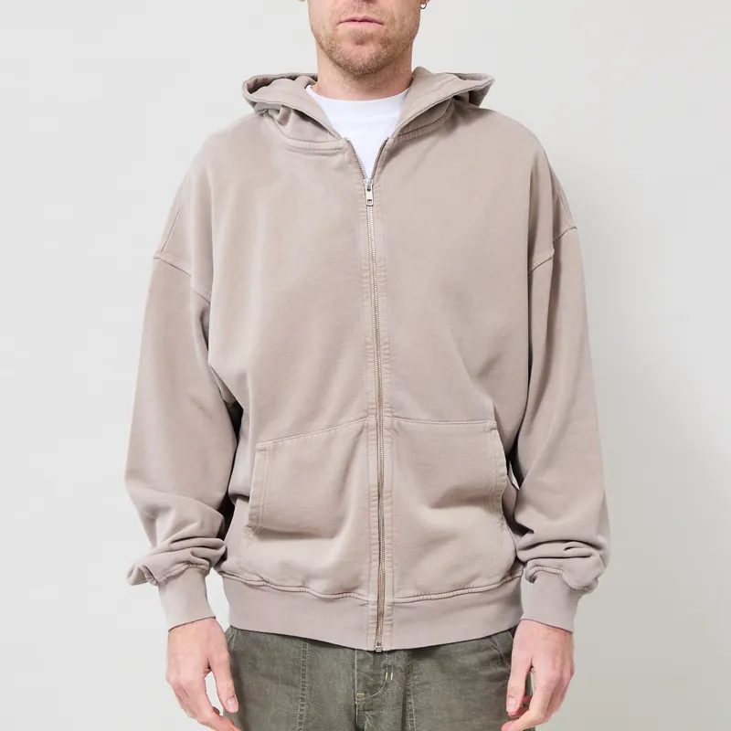 Colorful Standard Organic Oversized Zip Hoodie Faded Khaki-1