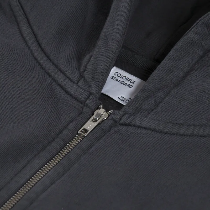 Colorful Standard Organic Oversized Zip Hoodie Lava Grey-4